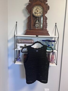 GAP Black Crochet Tank Top
